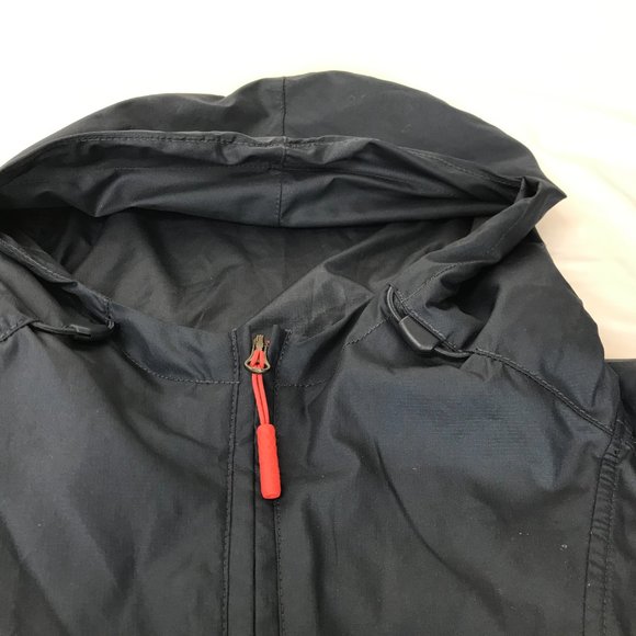 The North Face Anorak Hooded Windbreaker with Kangaroo Pouch.  Dark Blue White S - Picture 12 of 16
